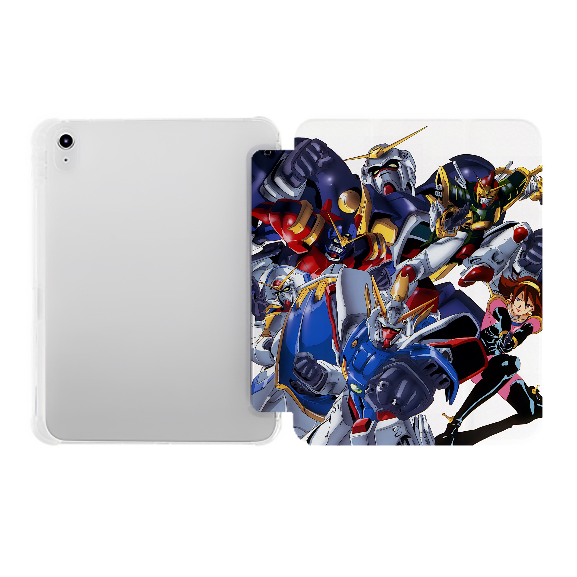 （画像用） 機動戦士ガンダム Mobile Suit Gundam IPad ケース ペン収納付き 三つ折りスタンド PUレザー×シリコン 対応機種9.5/10.5/10.9インチ